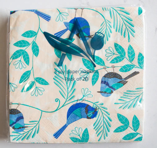 paper napkins blue wrens
