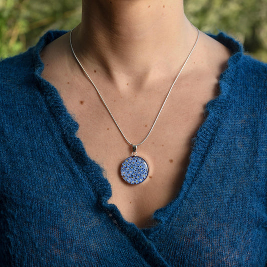 Mexican Blue Flower Necklace