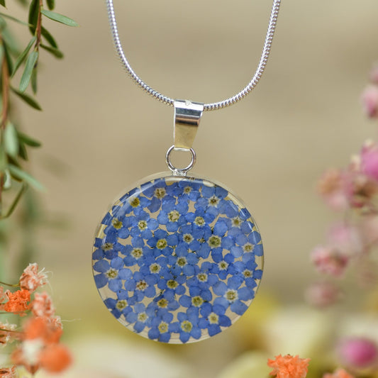 Mexican blue flower necklace