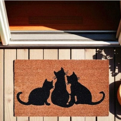 Premium Natural Coir Doormat 45 x 75cm : Cats