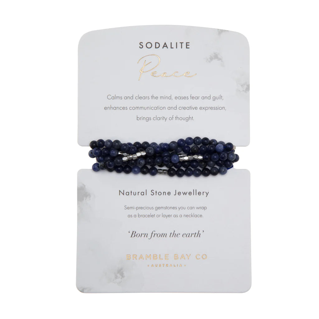 Natural Stone Wrap Bracelets - Sodalite