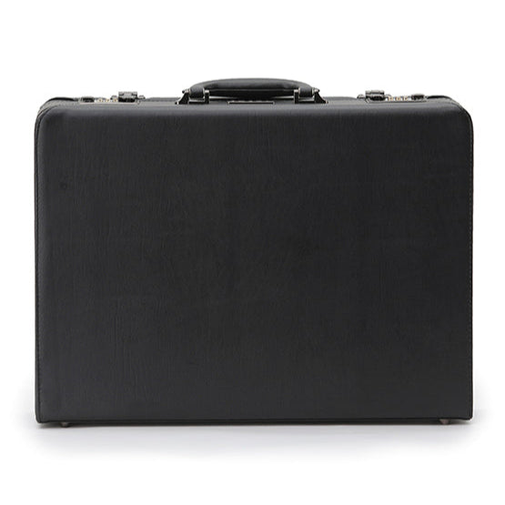 Black briefcase on a white background