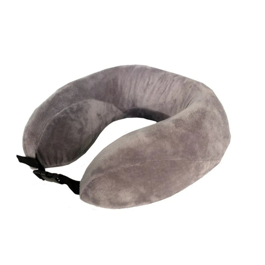 Gray travel neck pillow on a white background