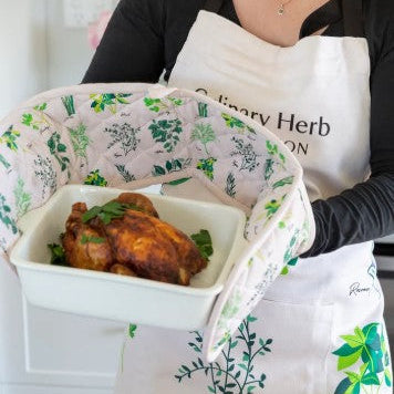 Herb Design Double Oven Gloves – 100% Cotton
