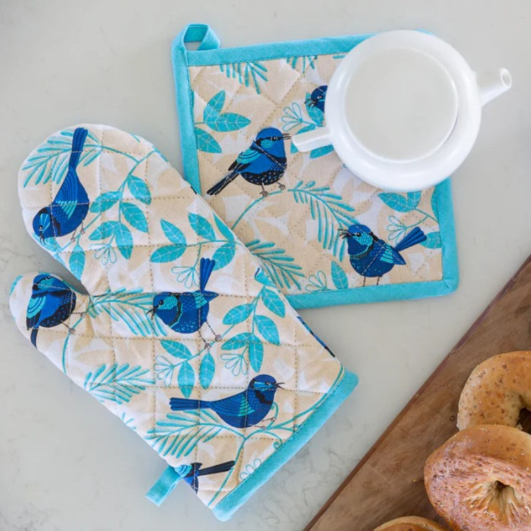 Oven Glove & Pot Holder Set | Cotton Heat Resistant Kitchen Set