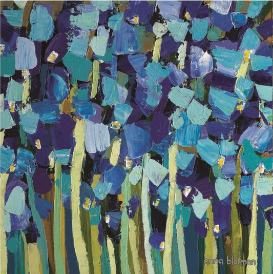 Abstract artwork with blue and green hues