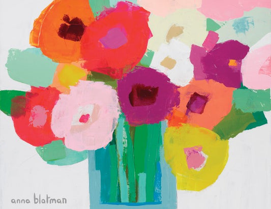 Colorful floral painting by Anna Blatman on a white background