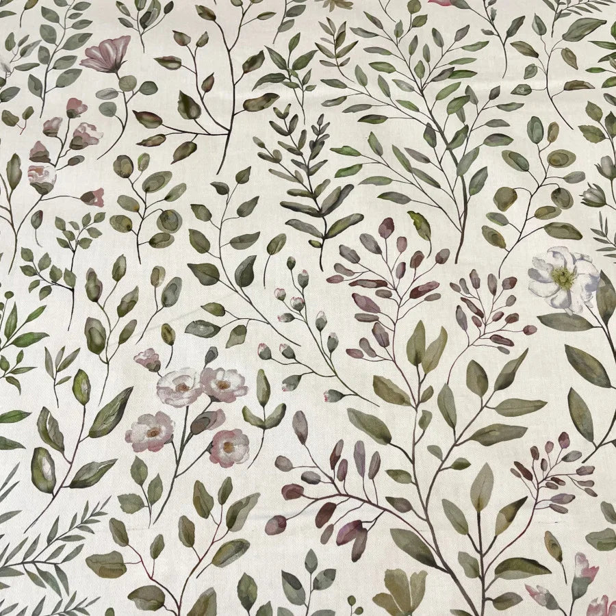 Elegant European fabric tablecloth with stain-resistant protective coating, easy to wipe clean.  Primavera.