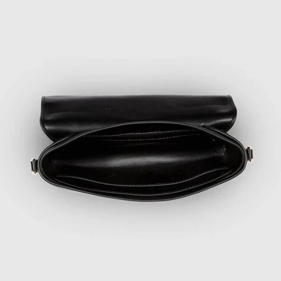 Louenhide Pixie Black Crossbody Bag - Vegan Leather, Statement Hardware