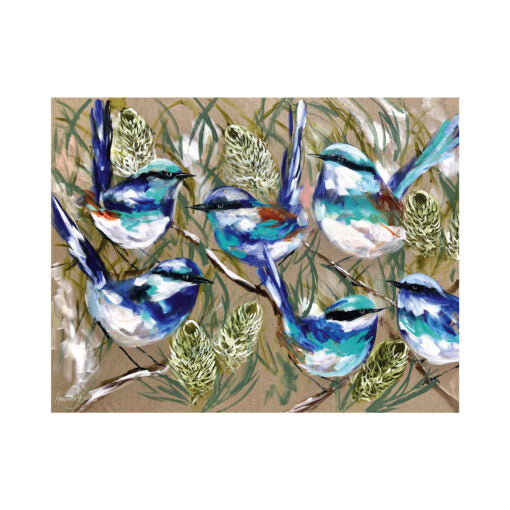 Placemats and Coasters - Amanda Brooks Blue Wrens