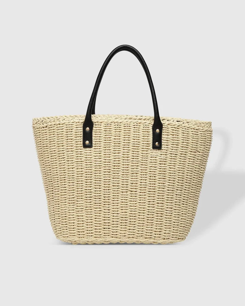 Louenhide bristol black raffia tote bag