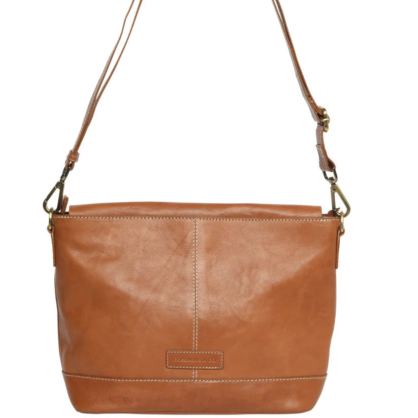Cosgrove & Co Camilla Leather Saddle shoulder bag.