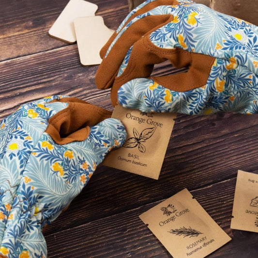 William Morris Gardening Gloves for Women – Stylish Garden Gloves - Larkspur