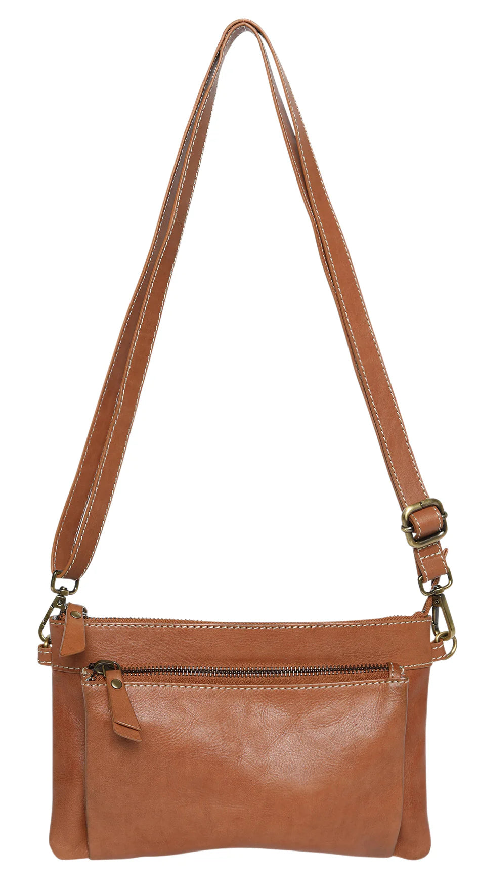 Cosgrove & Co Ingrid Crossbody Bag - Available in Black, Tobacco, and Camel."