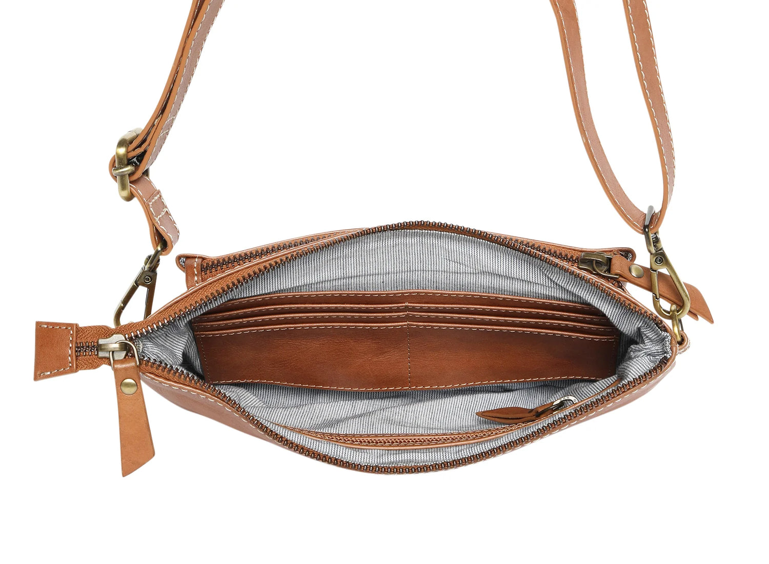 Cosgrove & Co Ingrid Crossbody Bag - Available in Black, Tobacco, and Camel."