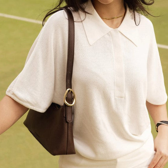 Louenhide Amelia Chocolate Shoulder Bag – Vegan Leather Minimalist Bag