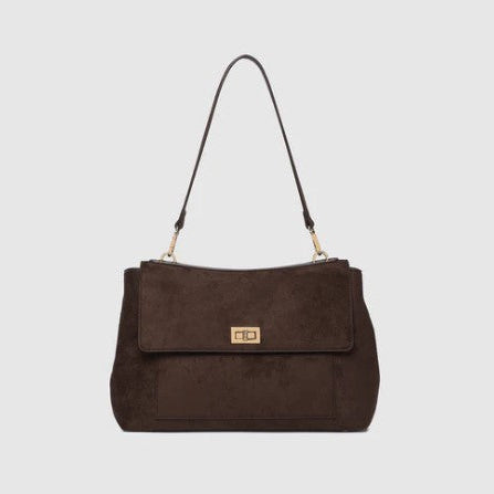 Louenhide - Arden Suedette Shoulder Bag - Chocolate