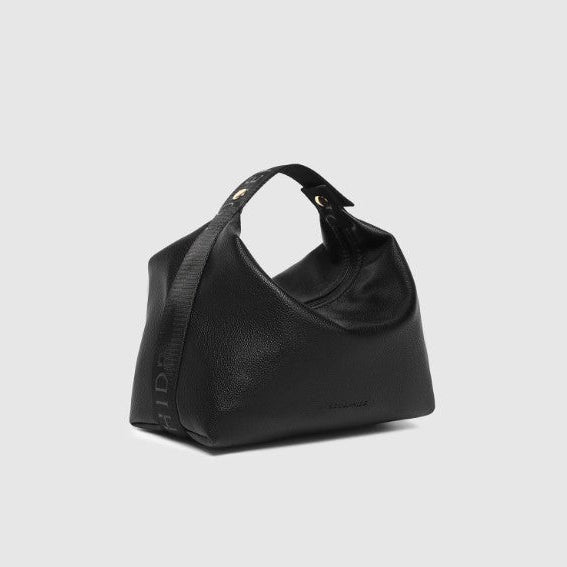 Black bag on a light gray background