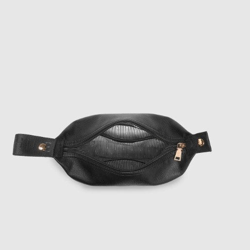 Black bag on a light gray background