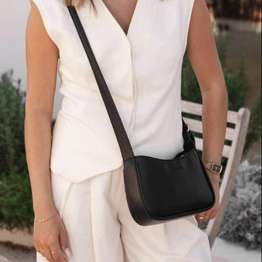 Louenhide Ivy Black Shoulder Bag – Vegan Leather Shoulder Bag