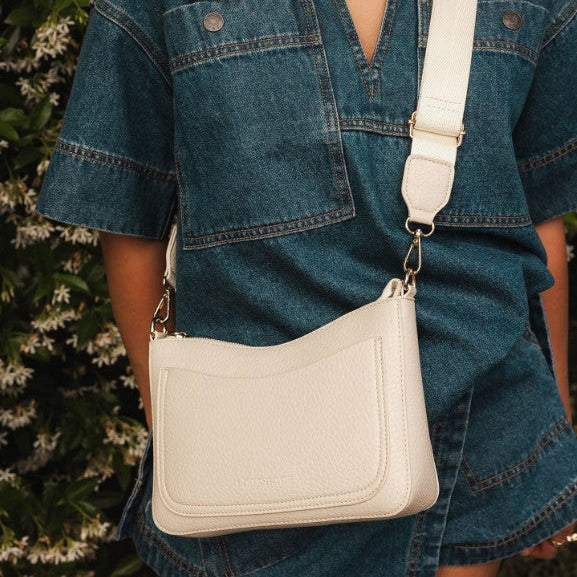 Louenhide Linda Almond Crossbody Bag – Vegan Leather Everyday Bag