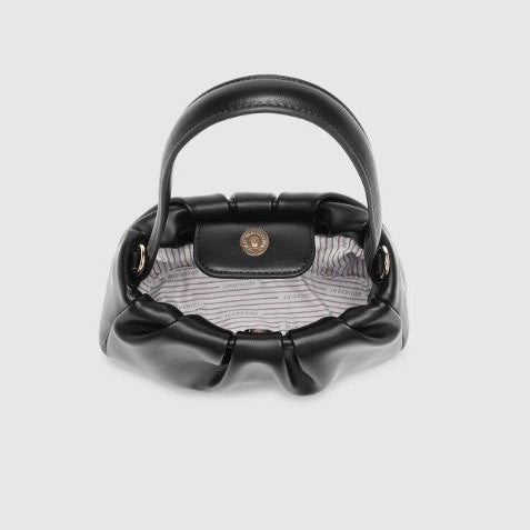 Louenhide Uma Black Handbag – Vegan Leather Mini Top Handle Bag