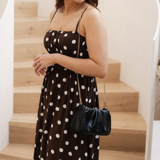 Louenhide Uma Black Handbag – Vegan Leather Mini Top Handle Bag