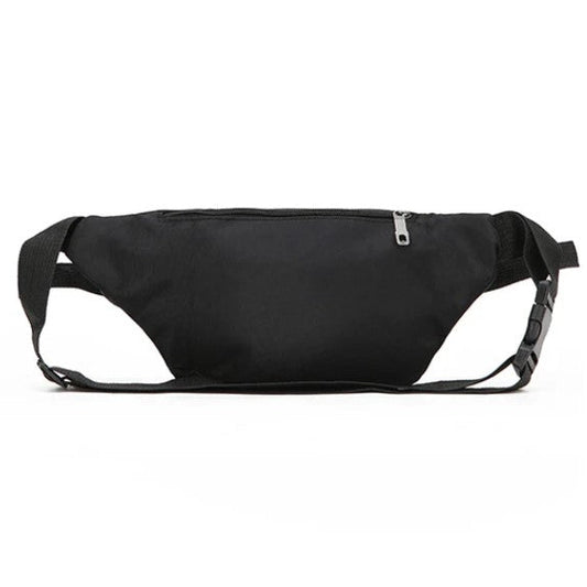 Black waist bag on a white background
