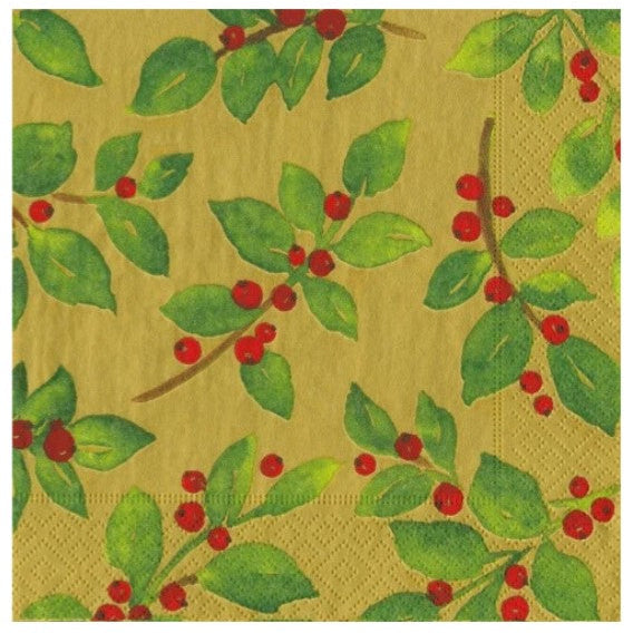 Christmas Paper Napkins – Colourful & Festive - Painted Holly