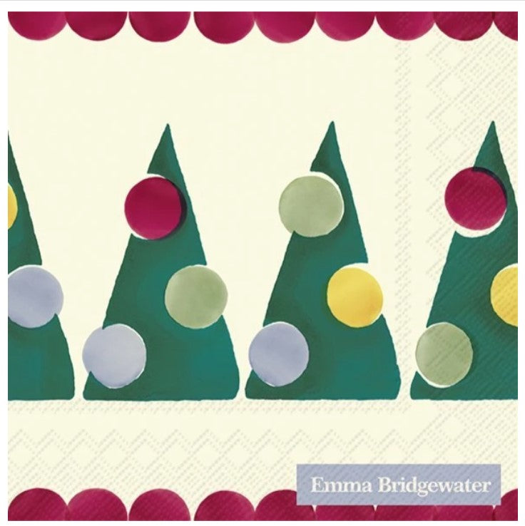 Christmas Paper Napkins – Colourful & Festive - Emma Bridgewater - Polka Trees - Cocktail Napkins