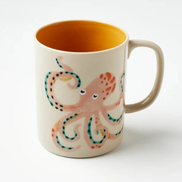 Jones & Co Offshore Mugs - Hand-Painted Sea-Themed Ceramic, Dishwasher Safe."