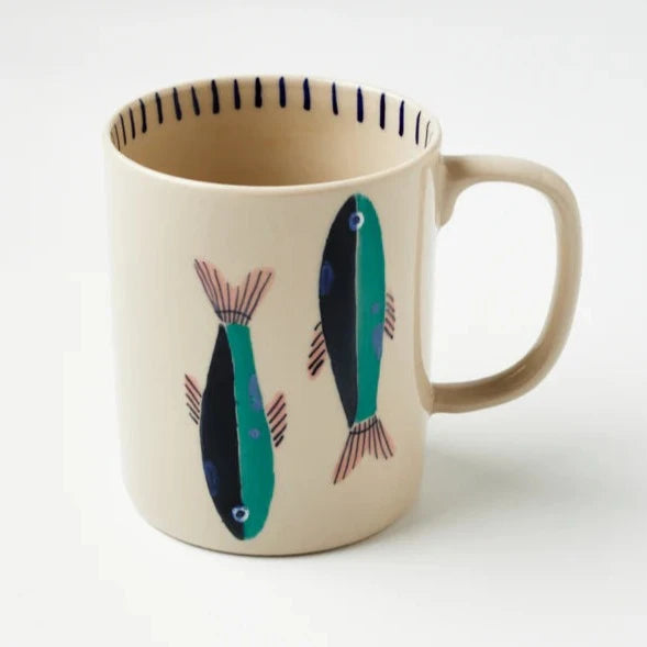 Jones & Co Offshore Mugs - Hand-Painted Sea-Themed Ceramic, Dishwasher Safe."