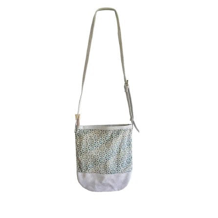 Small bag with a floral pattern on a white background