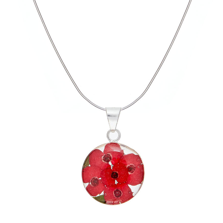 mexican red flower necklace