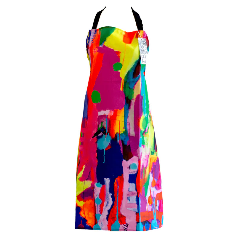 Designer Kitchen Apron by Jennie Riley - Durable and Stain-Resistant with Adjustable Neck-Strap."