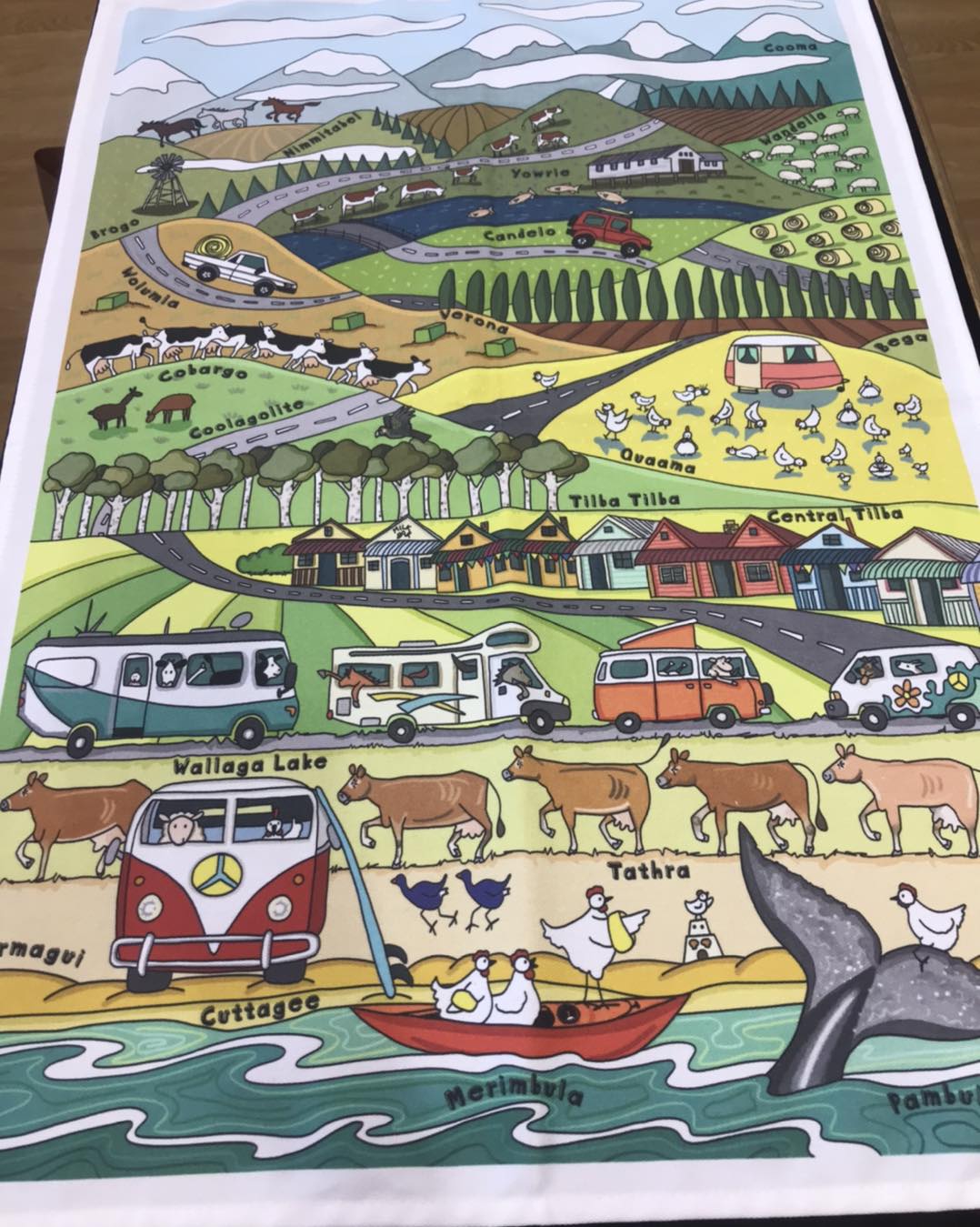 Sally Wilson Tea Towel Cooma to Eden