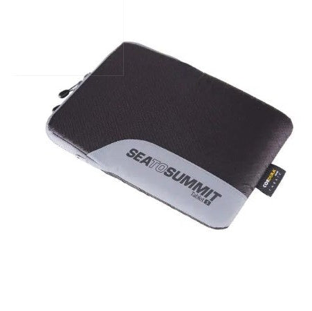 Black and gray travel wallet with Sea to Summit logo on a white background