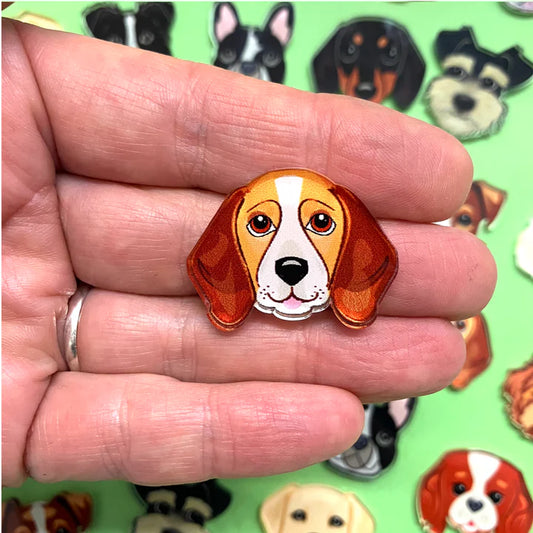Beagle Pin Brooch – Eco-Friendly Recycled Acrylic
