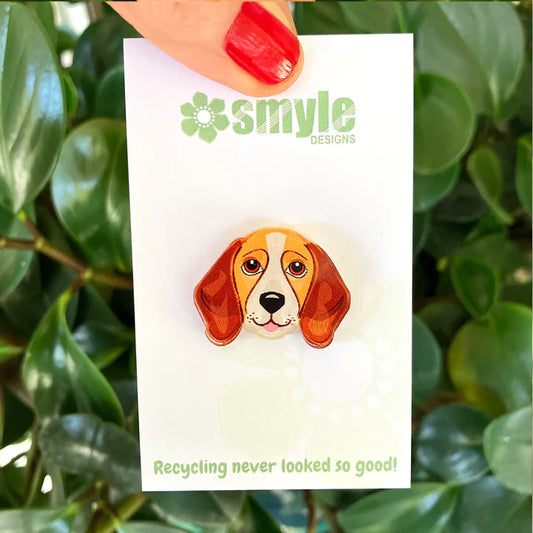 Beagle Pin Brooch – Eco-Friendly Recycled Acrylic
