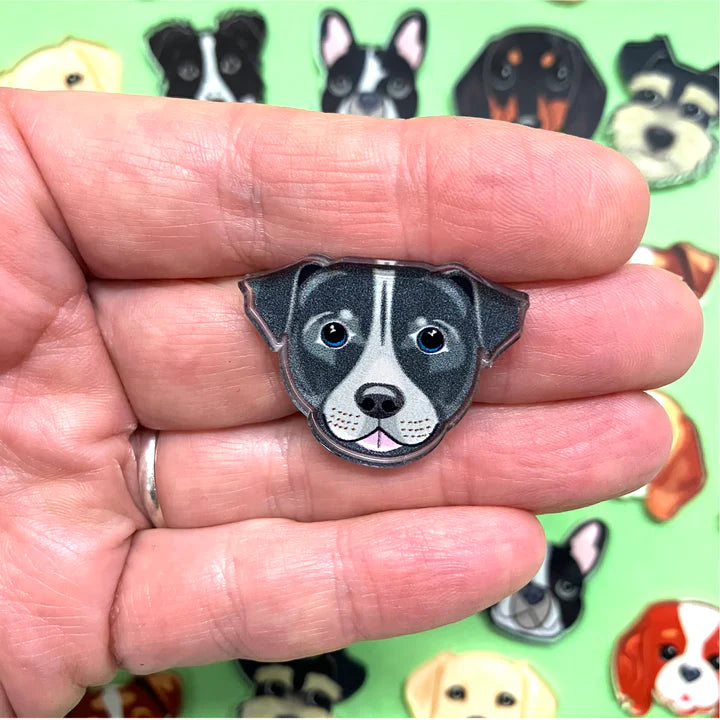 Staffie Pin Brooch – Eco-Friendly Recycled Acrylic