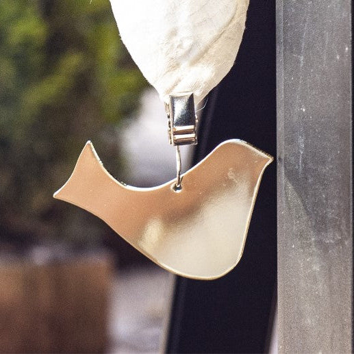 Set of 4 Silver Bird Table Weights – Outdoor Tablecloth Clips