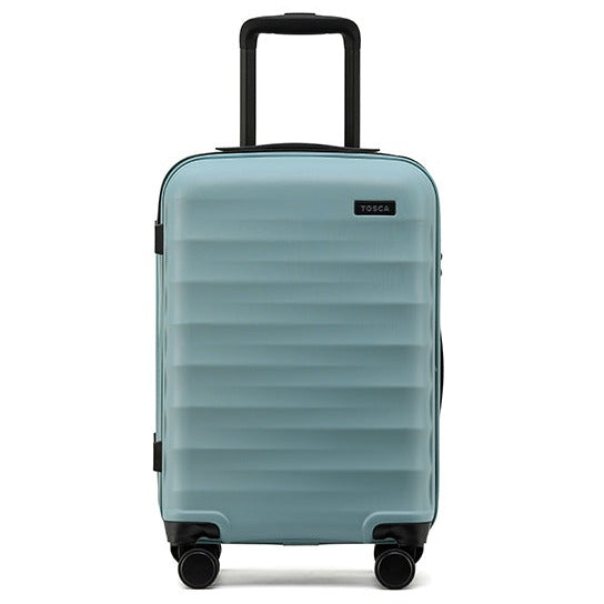 Blue carry on suitcase