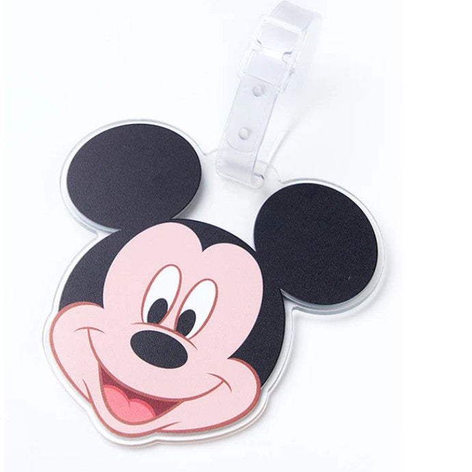 Mickey Mouse luggage tag on a white background