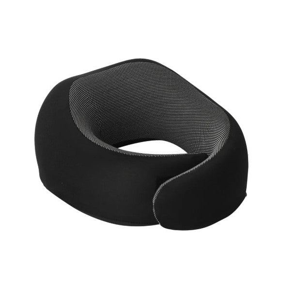 Black neck pillow on a white background