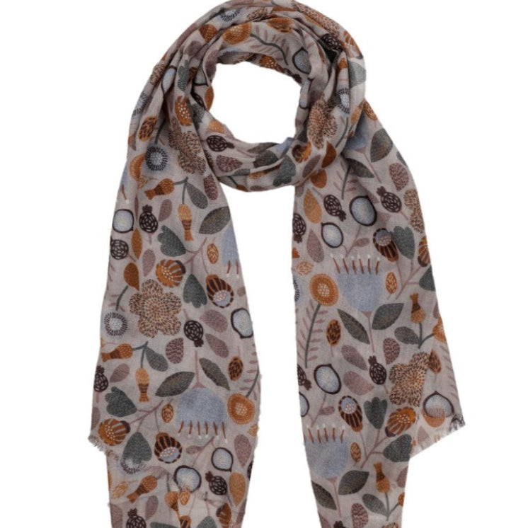Floral patterned scarf on a white background