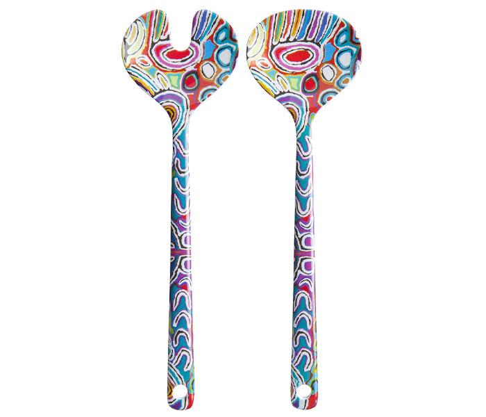 Aboriginal Art Salad Servers - Judy Watson
