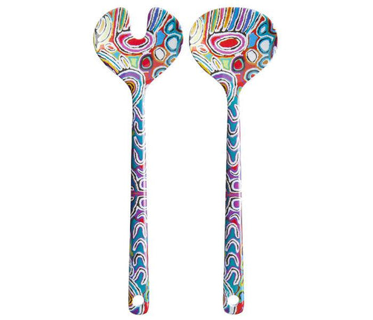 Aboriginal Art Salad Servers - Judy Watson
